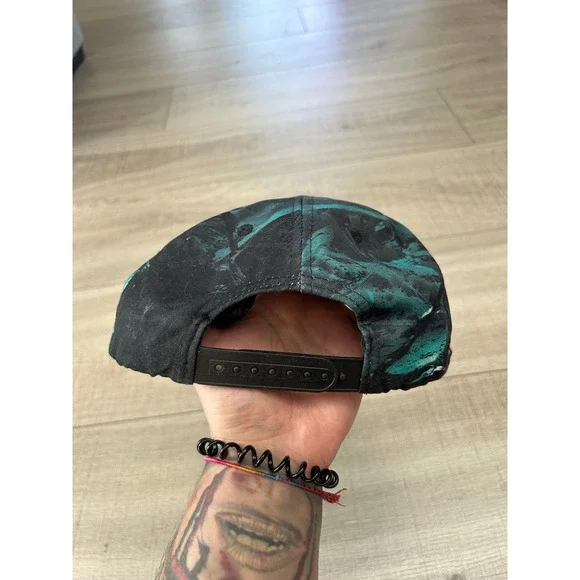 Excision Snapback Hat Black Green Tie Dye EDM Rave Festival Hat Dubstep Merch OS - Picture 3 of 6